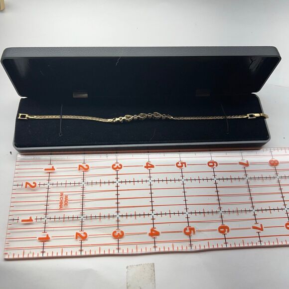 Vintage Gold Tone/Plated Cubic Zirconia Tennis Bracelet Snake Style Chain New - Picture 9 of 11